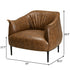 Kadar Leather Barrel Chair-Coffee Modern Leather Chair | Accent Chairs | Kinwell Furniture | Barrel Chairs